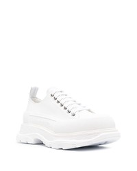 weiße Leder niedrige Sneakers von Alexander McQueen