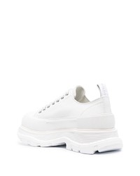 weiße Leder niedrige Sneakers von Alexander McQueen