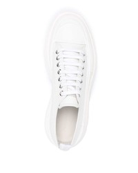 weiße Leder niedrige Sneakers von Alexander McQueen