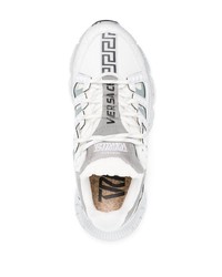 weiße Leder niedrige Sneakers von Versace