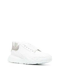 weiße Leder niedrige Sneakers von Alexander McQueen