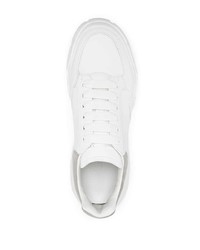 weiße Leder niedrige Sneakers von Alexander McQueen