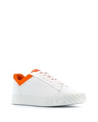 weiße Leder niedrige Sneakers von Emporio Armani