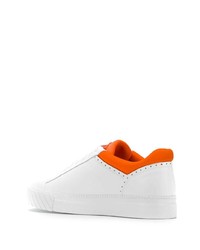 weiße Leder niedrige Sneakers von Emporio Armani