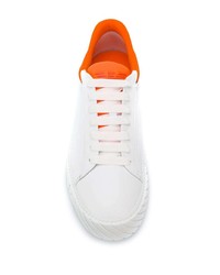 weiße Leder niedrige Sneakers von Emporio Armani