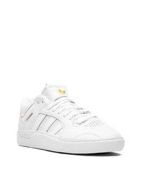 weiße Leder niedrige Sneakers von adidas