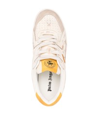 weiße Leder niedrige Sneakers von Palm Angels