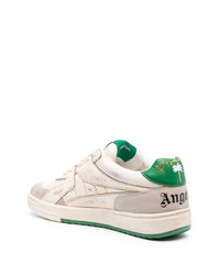 weiße Leder niedrige Sneakers von Palm Angels