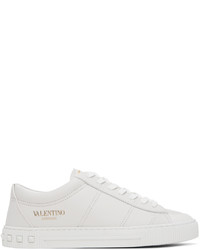 weiße Leder niedrige Sneakers von Valentino Garavani