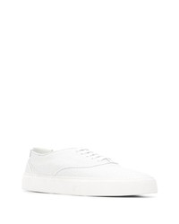 weiße Leder niedrige Sneakers von Saint Laurent