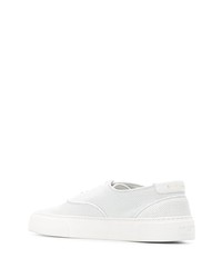 weiße Leder niedrige Sneakers von Saint Laurent