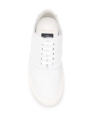 weiße Leder niedrige Sneakers von Saint Laurent