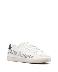 weiße Leder niedrige Sneakers von Palm Angels