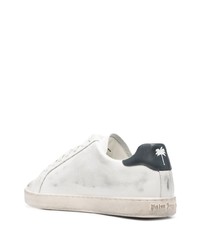 weiße Leder niedrige Sneakers von Palm Angels