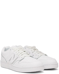 weiße Leder niedrige Sneakers von New Balance