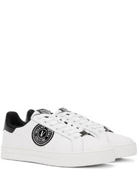 weiße Leder niedrige Sneakers von VERSACE JEANS COUTURE