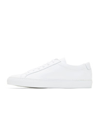 weiße Leder niedrige Sneakers von Common Projects