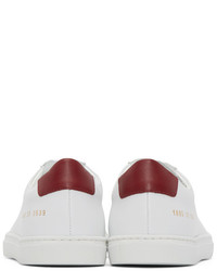 weiße Leder niedrige Sneakers von Common Projects