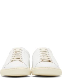 weiße Leder niedrige Sneakers von Common Projects