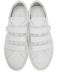 weiße Leder niedrige Sneakers von Common Projects