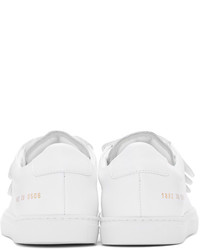 weiße Leder niedrige Sneakers von Common Projects