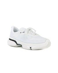 weiße Leder niedrige Sneakers von Prada