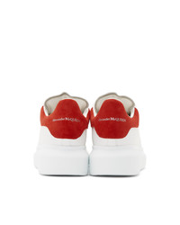 weiße Leder niedrige Sneakers von Alexander McQueen