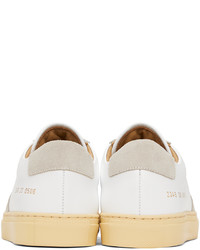 weiße Leder niedrige Sneakers von Common Projects