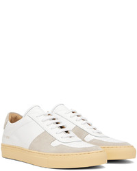 weiße Leder niedrige Sneakers von Common Projects