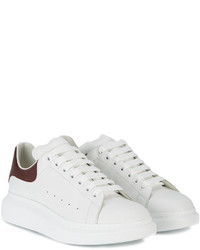 weiße Leder niedrige Sneakers von Alexander McQueen