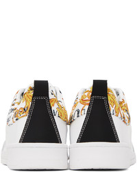 weiße Leder niedrige Sneakers von VERSACE JEANS COUTURE