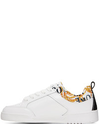 weiße Leder niedrige Sneakers von VERSACE JEANS COUTURE