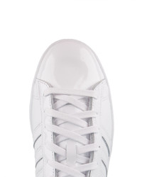 weiße Leder niedrige Sneakers von Adidas By White Mountaineering