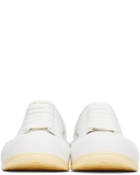 weiße Leder niedrige Sneakers von Alexander McQueen