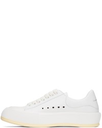 weiße Leder niedrige Sneakers von Alexander McQueen