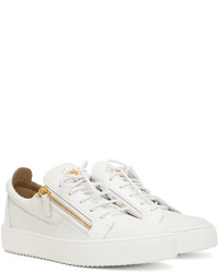 weiße Leder niedrige Sneakers von Giuseppe Zanotti