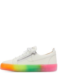 weiße Leder niedrige Sneakers von Giuseppe Zanotti