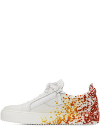 weiße Leder niedrige Sneakers von Giuseppe Zanotti