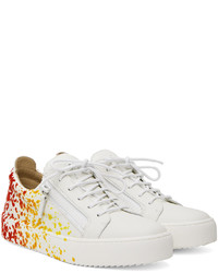 weiße Leder niedrige Sneakers von Giuseppe Zanotti