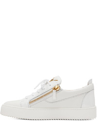 weiße Leder niedrige Sneakers von Giuseppe Zanotti