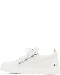 weiße Leder niedrige Sneakers von Giuseppe Zanotti