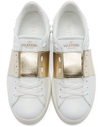 weiße Leder niedrige Sneakers von Valentino