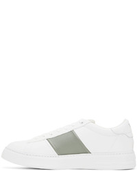 weiße Leder niedrige Sneakers von Emporio Armani