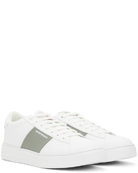 weiße Leder niedrige Sneakers von Emporio Armani