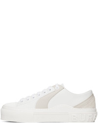 weiße Leder niedrige Sneakers von Burberry