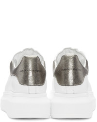 weiße Leder niedrige Sneakers von Alexander McQueen