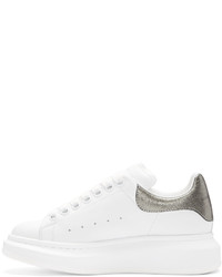 weiße Leder niedrige Sneakers von Alexander McQueen