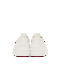 weiße Leder niedrige Sneakers von Christian Louboutin