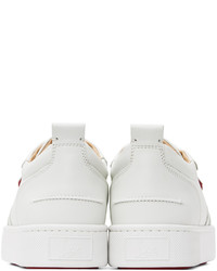 weiße Leder niedrige Sneakers von Christian Louboutin