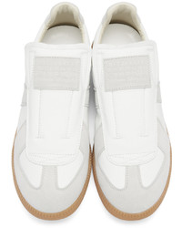 weiße Leder niedrige Sneakers von Maison Margiela